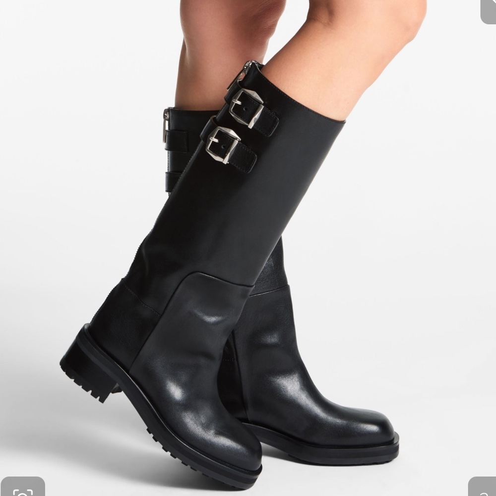 Jimmy Choo Black Leather Tall Boots